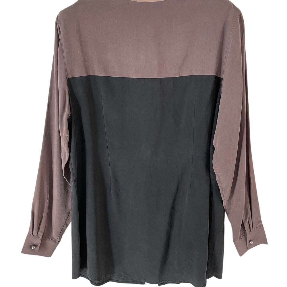 Soft Surroundings Color-Block Button Front Silk T… - image 6
